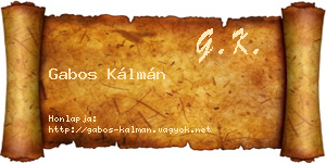 Gabos Kálmán névjegykártya